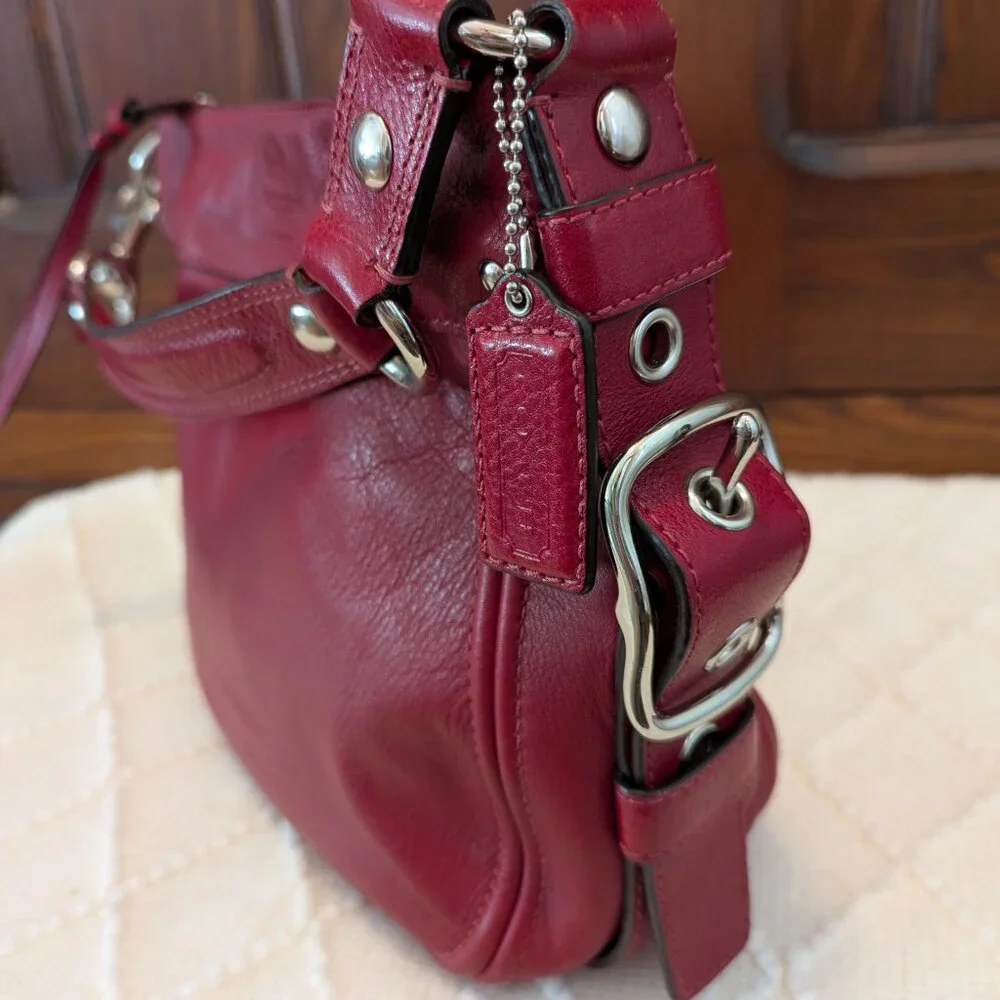 Coach Zoe Red Leather Hobo - Picture 5 of 13